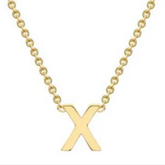9ct Yellow Gold Necklace with Initial X 38+5cm